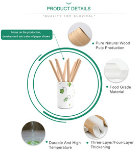 Pailles à jus colorées pour fête d'anniversaire, personnalisées avec logo imprimé, jetables, 6 mm, 197 mm, de qualité alimentaire, biodégradables, en papier recyclé, aseptiques - Product Image 3