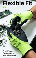 Gants de sécurité industriels/mécaniques HTR, paume enduite de nitrile, antistatiques, anti-coupures, compatibles écrans tactiles, gris