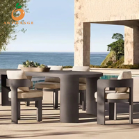 Ensemble de chaises de salle à manger d'extérieur en aluminium moderne résistant aux intempéries, mobilier de jardin imperméable pour terrasse et cour, ensemble table et chaises d'extérieur