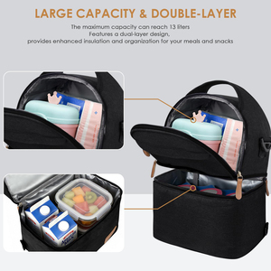Bolsa de Almuerzo Grande de 13L, Plegable, de Poliéster, Doble Aislamiento, Resistente, a Prueba de Fugas, Reutilizable, para Hombres y Mujeres, con Diseños Modernos para el Trabajo - Product Image 4