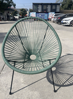 Chaise de jardin minimaliste, chaise Acapulco durable, ensemble bistrot, mobilier de conversation pour patio, fauteuil de jardin extérieur