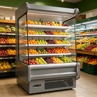 Réfrigérateur Vitrine à Porte Coulissante Grande Capacité Multi-niveaux pour Supermarchés – Réfrigérateur Ouvert pour Légumes