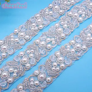 Cheerfeel Bling Kristal Manik Trim Penghias Pengantin untuk Sabuk Pernikahan Perlengkapan Pernikahan RH-1137