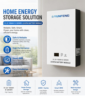 Batterie Lifepo4 YUNFENG 48v 51.2v 100ah 200ah, batterie solaire WiFi et Bluetooth pour stockage d'énergie solaire 5kwh 10kwh, alimentation de secours