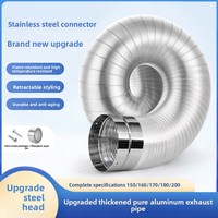 Tuyau d'évacuation en aluminium épaissi pour hotte de cuisine, accessoires de conduit de ventilation, modèles 100-200