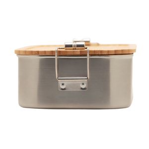 Bento <b>Lunch</b> Box for Adults / Children Stainless Steel <b>Lunch</b> Box and <b>Lunch</b> Box 800 Ml/1200 ml Metal Box with Wooden Lid B - Product Image 5