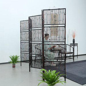 Chinese Style Bamboo Screen Partition 5 Panels Foldable Room Divider For Entryway Living Room Office Tea Room - Product Image 2