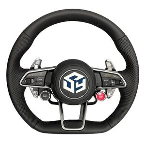 Volant de voiture personnalisé pour <span class=keywords><strong>Audi</strong></span> R8 TT TTS T <span class=keywords><strong>RS</strong></span> A6 A7 A3 A4 A5 Sport à fond plat volant en fibre de carbone Paddle Shift - Product Image 6