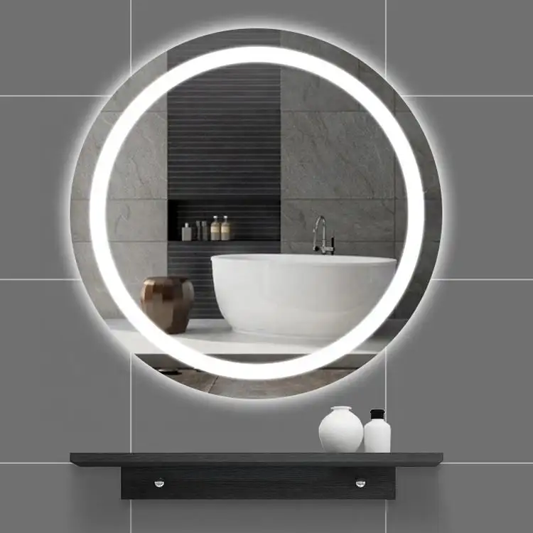 Hotel Home Decoration Round Led Mirror Modern Touch Switch Screen Smart Bathroom Mirror With Led Light