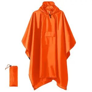 Capuchon Regenponcho Voor Volwassenen Met Zak, Waterdichte Lichtgewicht Unisex Regenjas Voor Wandelen Kamperen Noodgeval