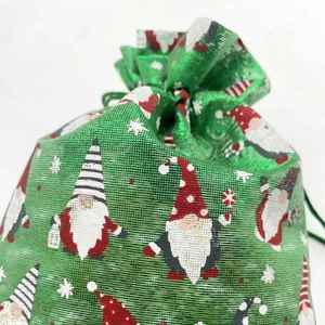 <b>Christmas</b> Festival Print Linen Drawstring <b>Gift</b> <b>Bags</b> for Holiday Party <b>Gift</b> Wrapping <b>Bag</b> - Product Image 6
