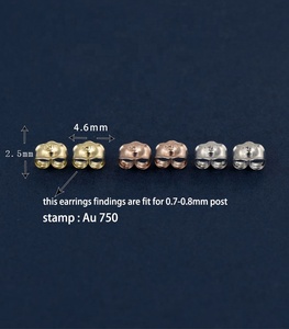 Pure Au750 <strong>Earring</strong> Catch 18K Solid Gold Stud <strong>Earrings</strong> <strong>Butterfly</strong> <strong>Backs</strong> Plug FineJewelry Findings Accessories <strong>Earring</strong> Posts Plug - Product Image 4