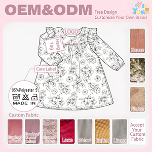 ชุดเดรสเด็กผู้หญิงแขนยาวพิมพ์ลายดอกไม้ แบรนด์สั่งทำ OEM ODM คุณภาพสูง สำหรับเด็กวัยหัดเดิน ใส่ได้ทุกวัน <span class=keywords><strong>วัน</strong></span>หยุด และวันสบายๆ ทรงเอไลน์ - Product Image 2