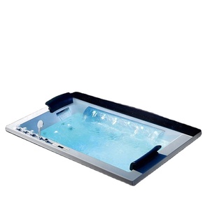 Bồn tắm massage thủy lực bằng acrylic cao cấp, kiểu thả, dành cho 2 người, tích hợp sẵn, bồn tắm lớn - Product Image 6