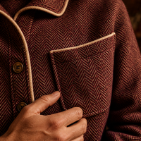 Chemise-veste surdimensionnée en tweed bordeaux pour femme, taille plus, manches longues, boutonnée, poches plaquées, du 14 au 28 (UK)