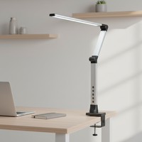 Lampe de bureau LED électrique moderne en aluminium avec fonction de mémoire, contrôle tactile, sans scintillement, éclairage grand angle pour salles de lecture