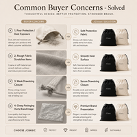 Sac à poussière personnalisé en coton avec cordon de serrage et logo, pochette de rangement douce et réutilisable pour chaussures, sacs à main, cadeaux, commandes en gros, OEM, ODM, voyage