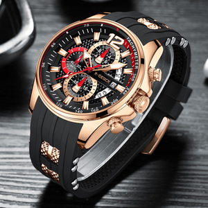 Relojes X-GEQCK <span class=keywords><strong>con</strong></span> Correa de Silicona para Hombre, Relojes de Pulsera Deportivos de Cuarzo de Lujo, Cronógrafo, <span class=keywords><strong>Reloj</strong></span> Hombre <span class=keywords><strong>con</strong></span> Manecillas Luminosas y Fecha - Product Image 6