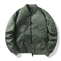 Veste bomber décontractée pour homme à manches longues, col montant, printemps, imperméable, coupe-vent, fermeture éclair, chaude, veste d'extérieur