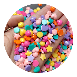 เรซิ่นประดิษฐ์รูปดาวและหัวใจหลากสี 100 ชิ้น สำหรับตกแต่งงานศิลปะขนาดเล็ก โบว์ติดผม ของตกแต่งเคสมือถือ DIY - Product Image 4