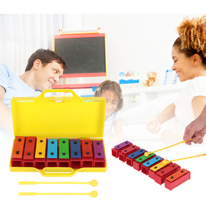 Instrumentos de percusión profesionales de xilófono de 8 notas <span class=keywords><strong>para</strong></span> niños con 2 baquetas 1 caja amarilla - Product Image 6