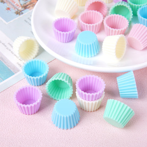 ถาดเค้กพลาสติกขนาดเล็ก DIY, ของเล่นอาหารจิ๋ว, ถ้วยขนมหวาน และภาชนะใส่เค้กทำมือ - Product Image 1