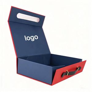 Custom Luxury Folding Magnetic Flip <b>Box</b> Specialty Paper Cardboard Rigid <b>Box</b> With Handle <b>Gift</b> <b>Box</b> for Crafts Packaging - Product Image 2