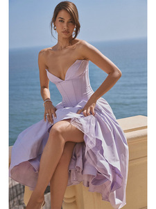 Abito Estivo Sexy con Spalle Scoperte Corsetto a Lisca di Pesce e Schiena Nuda Elegante da <span class=keywords><strong>Donna</strong></span> per Serate di Gala Aderente da Ballo - Product Image 4