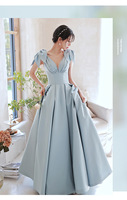 Robe de Soirée Anniversaire Bal Longueur Ras du Sol en Satin Perlé à Volants, Coupe Empire Élégante, Sans Manches et Grande Taille, Personnalisée pour Femme