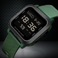 Jam Tangan Digital Elektronik Unisex untuk Mahasiswa, Olahraga, dan Fashion, dengan Layar LED, Alarm, Tali Plastik, Tahan Air, untuk Penggunaan Luar Ruangan