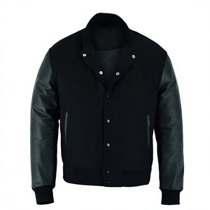Blouson universitaire 2026 OEM très demandé, noir, en laine et cuir, pour homme, haute qualité, faible MOQ, blousons d'hiver chauffants - Product Image 5