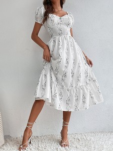 Ingrosso a <span class=keywords><strong>fiori</strong></span> lunghi abiti da donna Sexy da ragazza su misura Oem estate Vestido bianco floreale Casual elegante abito lungo da donna - Product Image 4