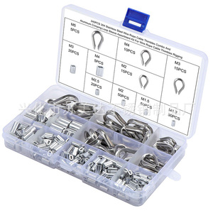 Kit d'assortiment de douilles et de manchons de sertissage pour câbles en acier inoxydable, pour la mise en rigging de câbles de M1.2 à M5 - Product Image 1