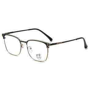 Montures de lunettes rectangulaires Yc93008, monture complète, or noir, résine, protection contre la lumière bleue, pour hommes, verres plats. - Product Image 2