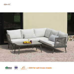 Ensemble de canapés de jardin BHR Ensemble de meubles en aluminium pour jardins et terrasses Mobilier d'extérieur moderne en aluminium Meubles de patio d'extérieur - Product Image 4