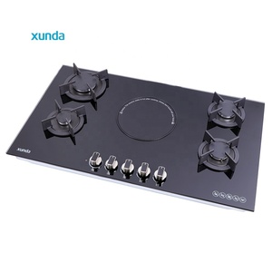 Appareils de cuisson Xunda, cuisinière hybride intégrée à 4 brûleurs, 4 brûleurs à gaz, 1 brûleur électrique infrarouge, <span class=keywords><strong>plaque</strong></span> de cuisson en céramique à induction - Product Image 2