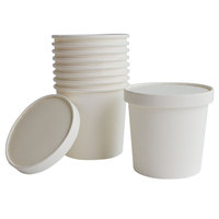 Gobelets pour crème glacée Conteneurs ronds pour emballage de crème glacée Bac en papier jetable avec couvercle et cuillère Gobelet à collation en papier biodégradable personnalisé