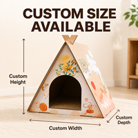 Tente-lit pour chaton en carton ondulé imprimé sur mesure, mobilier d'intérieur pour animaux, maison pour chat, griffoir
