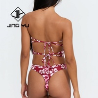 Maillots de bain OEM pour femmes, maillot de bain une pièce de luxe, imprimé creux, maillot de bain personnalisé en polyester recyclé, bandeau, maillot de bain une pièce