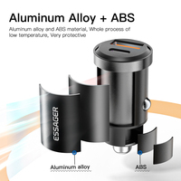 Essager 2022 Gyroscope Fasr 30W 45W Mini chargeur de voiture à 2 ports USB Type C avec Protection contre les surcharges
