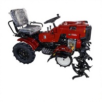 Motoculteur assis EAGLE POWER, moteur diesel agricole automatique 4x4, pour usage domestique, type tracteur à roues