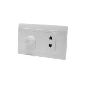 N2 Range dimmer socket (1/3 key)+ 2 pin socket (1/3 key) White Color PC Plate 118 Plate modular vietnam