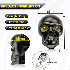 Phare Avant <span class=keywords><strong>LED</strong></span> Ultra Lumineux 40W, Projecteur Bicolore Blanc-Jaune, Double Faisceau pour Voiture, Camion et 4x4 - Product Image 2