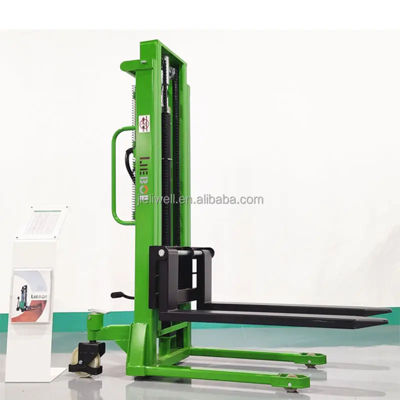 LIEBO Manual palet dioperasikan stacker hidrolik 1 ton 1.6m lift palet stacker forklift