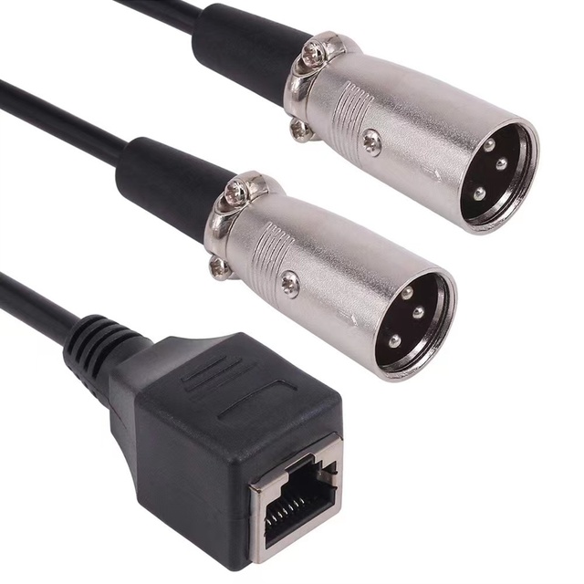 Custom Length 2 XLR 3PIN Male to Stereo RJ 45 Male Network Adapter PVC Jacket Audio Snake Cable DVD Player Computer Speakers