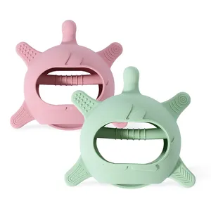 Tartaruga senza denti in Silicone facile impugnatura per bambini giocattoli carini per il bambino che macina e gioca a testuggine massaggiagengive