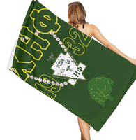 Serviette de plage personnalisable NSPDK Sisters avec logo en perles, idéale pour les vacances d'été à la plage