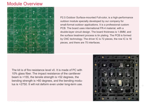 โมดูลจอแสดงผล LED กลางแจ้ง P2.5 ขนาด 160x160 มม. โมดูล LED สแกน 1/16 สำหรับการโฆษณาภายนอกอาคาร - Product Image 5
