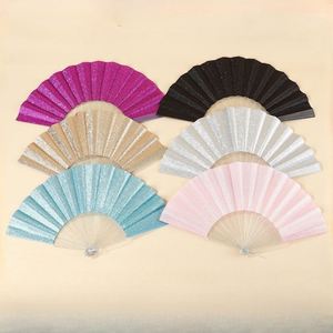 Éventail pliant personnalisé en plastique, coloré et lumineux, accessoire de spectacle pour danse carrée, idéal pour les fêtes, cadeau Cheongsam ancien - Product Image 1