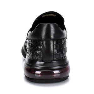 Top Luxury Designer Men's Square Toe Loafers Oxfords Woven Leather <b>Dress</b> Shoes Business Casual Lightweight Breathable Anti-Slip - Product Image 4